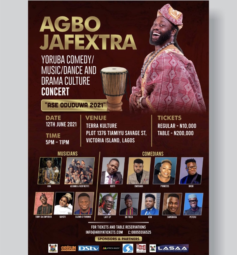 AGBO JAFEXTRA URBAN YORUBA COMEDY, MUSIC, DANCE and DRAMA CULTURE CONCERT – Ariiya Tickets